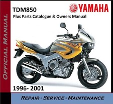 Yamaha TDM850 TDM 850 Workshop Service Repair Manual + Parts 1996 - 2001 on CD