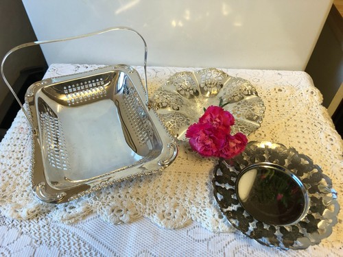 Silver plate falstaff basket - silver,