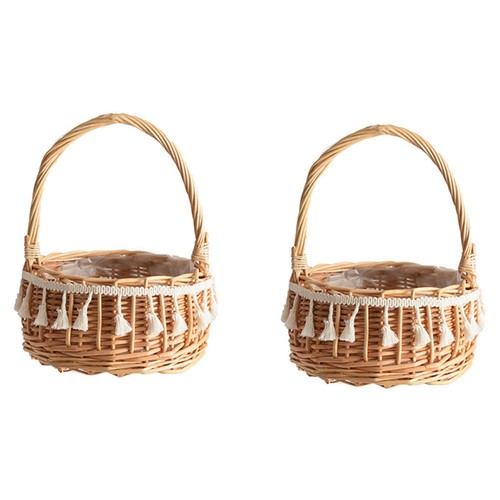 Woven storage basket and - 2x,