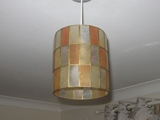 Pair Vintage Capiz Cylindrical