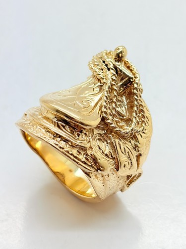 9ct yellow solid gold saddle - solid,