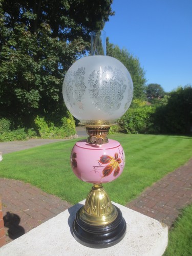 Antique brass pink glass - antique,