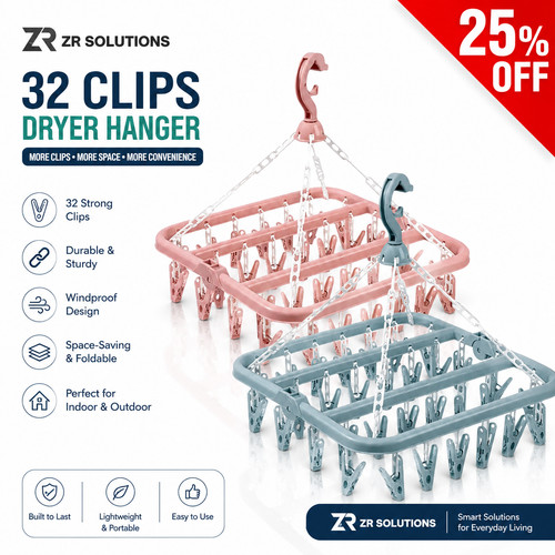Clip clothes airer hanger - clip,