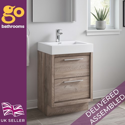 Bare oak vanity unit 600 - bare,