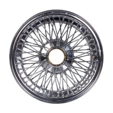 CHROME WIRE WHEEL 15" X 5" 72 SPOKE JAGUAR S-TYPE E-TYPE SERIES 1 2 XW472C/1
