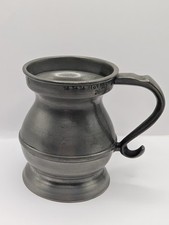 Antique Gill Tankard Pewter Measure With Touch & Makers Marks. Victorian. 