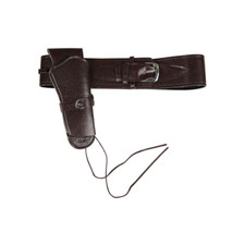 Brown Cowboy Gun Holster + Belt Wild West Fancy Dress Accessory