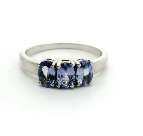 Silver ring tanzanite stones - silver,