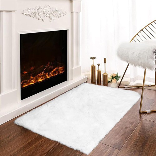 Latepis white throw rug - white,