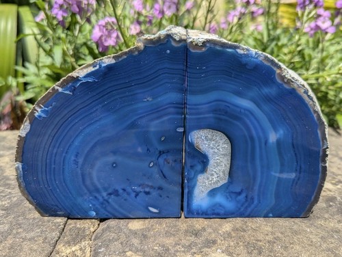 Matching blue agate geode - blue,
