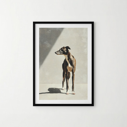 Sunlit greyhound print with - a4,