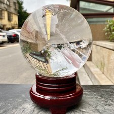 Fire Polished Clear Crystal Ball for Scrying Meditation Healing - 6.5LB