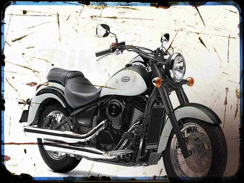 Metal sign motorbike vulcan - a4,