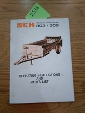 SKH Manure Muck Spreader 303 305 Operating Instructions And Spare Parts List