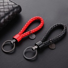 2pcs Car Keychain Leather Rope