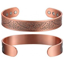 MEN'S COPPER MAGNETIC BRACELET CARPAL TUNNEL BANGLE ARTHRITIS PAIN RELIEF 