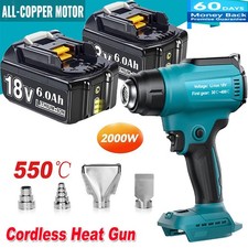 For Makita 18V Battery Cordless Handheld Heat Gun Hot Air Gun + 4 Nozzles 2200W
