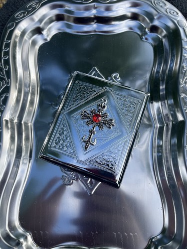 Vintage gothic silver crucifix - vintage,