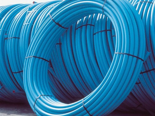 Blue mdpe plastic mains water - plastic,