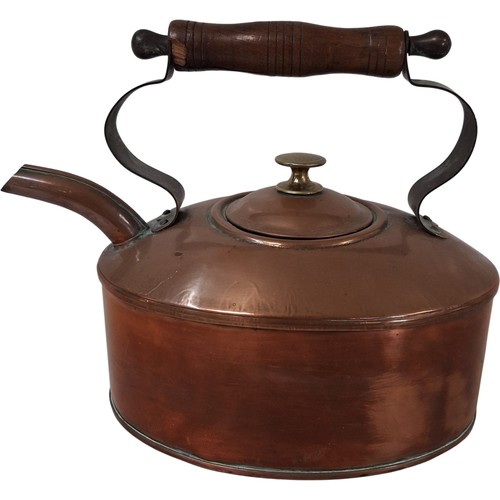 Vintage copper kettle wooden - vintage,