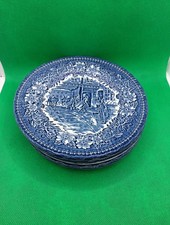 Royal Tudor Ware Coaching Taverns 1828 Staffordshire England Vintage 6 Plates 7"