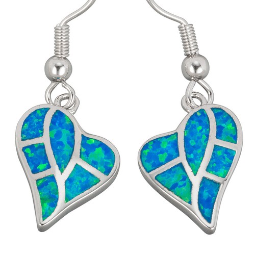 Heart ocean blue fire opal - heart,