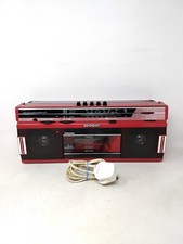Vintage Sharp QT-242 Stereo Radio Cassette Recorder Vintage Boombox (Red/ Black)