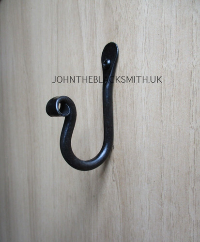 Hand forged iron - hook, –