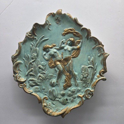 Vintage chalkware rococo putti - chalkware,