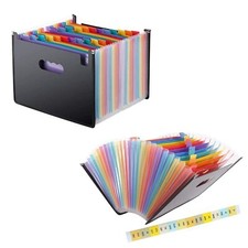 A4 File Organizer 24 Pockets Expandable Portable Accordion Document Wallet UK