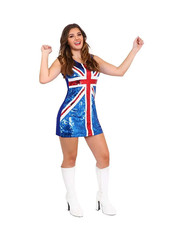 Ladies Sequin Union Jack Dress