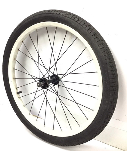 Bicycle front white wheel - front,