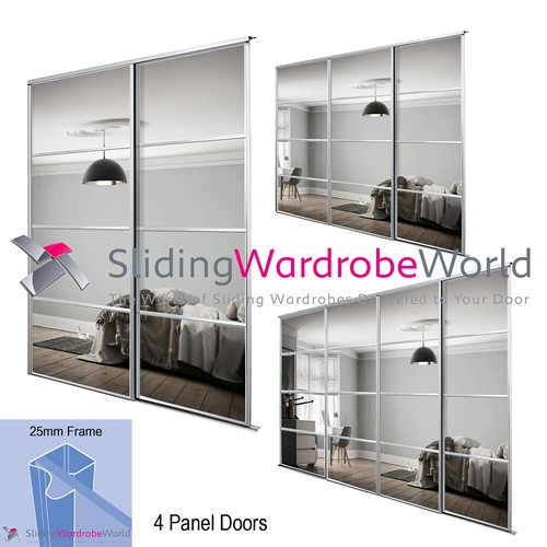 Panel silver framed mirror - panel,