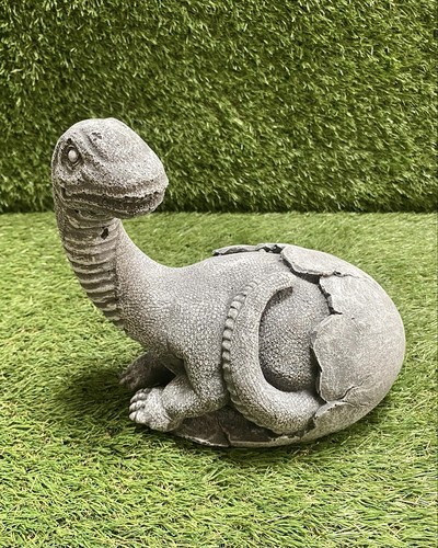 Concrete dinosaur egg ornament - concrete,