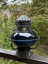 Antique Ships Globe Lantern, Green - Starboard, Onion Lamp, Alfred F Genton