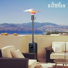 Outdoor Patio Heater 8.8KW Propane Gas Outdoor Heater Standing Wheels BIG HORN