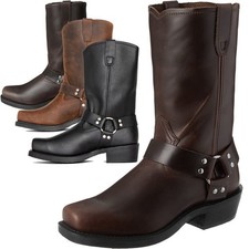 Men's Calf Boots Biker Cowboy