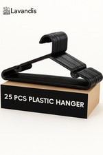 25 x Adult Black Coat Hangers