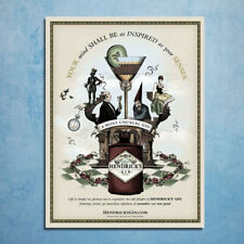 Hendricks Most Unusual Gin retro vintage metal plaques poster bar image