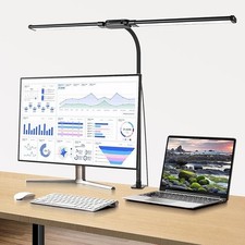 Woputne LED Desk Lamp with Clamp | 5 Colors, 10 Brightness Levels | 12W, 960LM