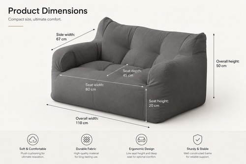 Large bean bag chair included - bag,