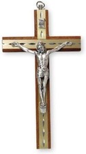 Wooden Crucifix with Brass