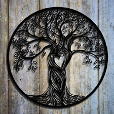 Tree of Life Metal Hanging Wall Art Rustic Sculpture Garden Inspirational Decor