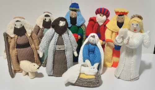 Hand knitted nativity - nativity, mary