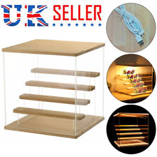 Acrylic Display Case with LED Light 5 Tier Transparent Dustproof Showcase UK