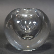 Vintage Massive Transparent Design Glass Vase Paperweight Art Glass