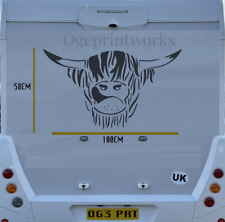 Highland Cow Motorhome Decals: Universal Stickers for Any Camper, Van or Caravan