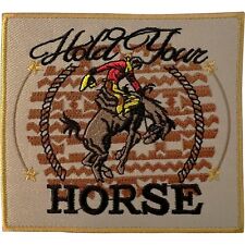 Rodeo Cowboy Patch Iron Sew On Clothes Horse Riding Equestrian Embroidered Badge