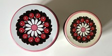 Pair Vintage 1960s Floral Tins