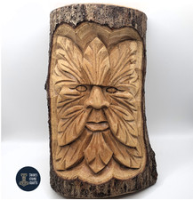 Green man wood carving - wood,